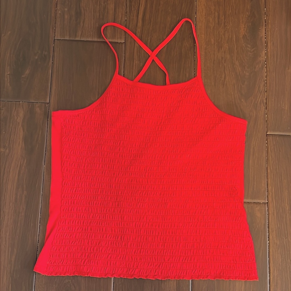 Large red summer top like new
